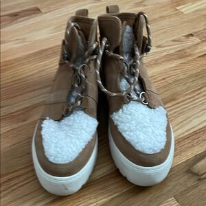 Women's Tan and White Boots